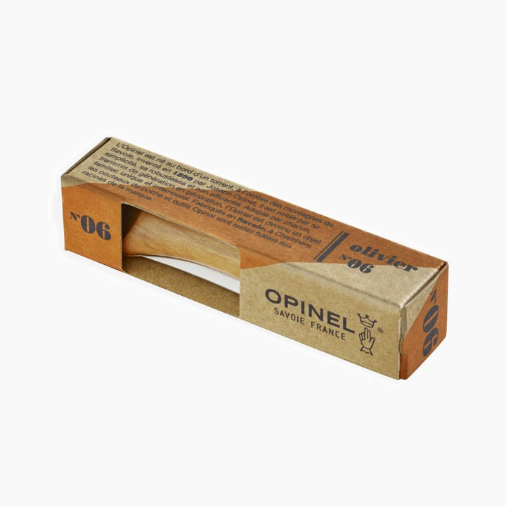 Opinel - N°06 Stainless Steel Folding Knife|Oliver Wood Handle|不鏽鋼橄欖木柄摺刀