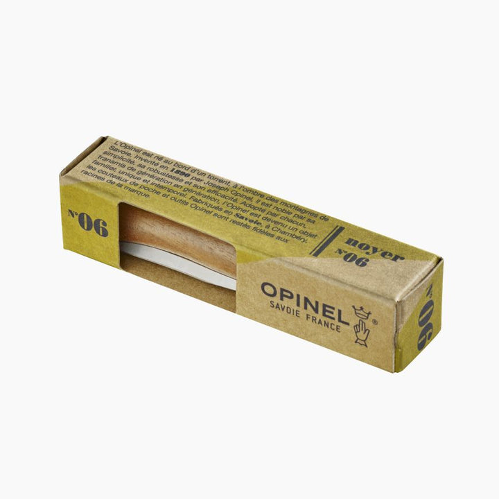 Opinel - N°06 Stainless Steel Folding Knife|Walut Wood Handle|不鏽鋼胡桃木柄摺刀