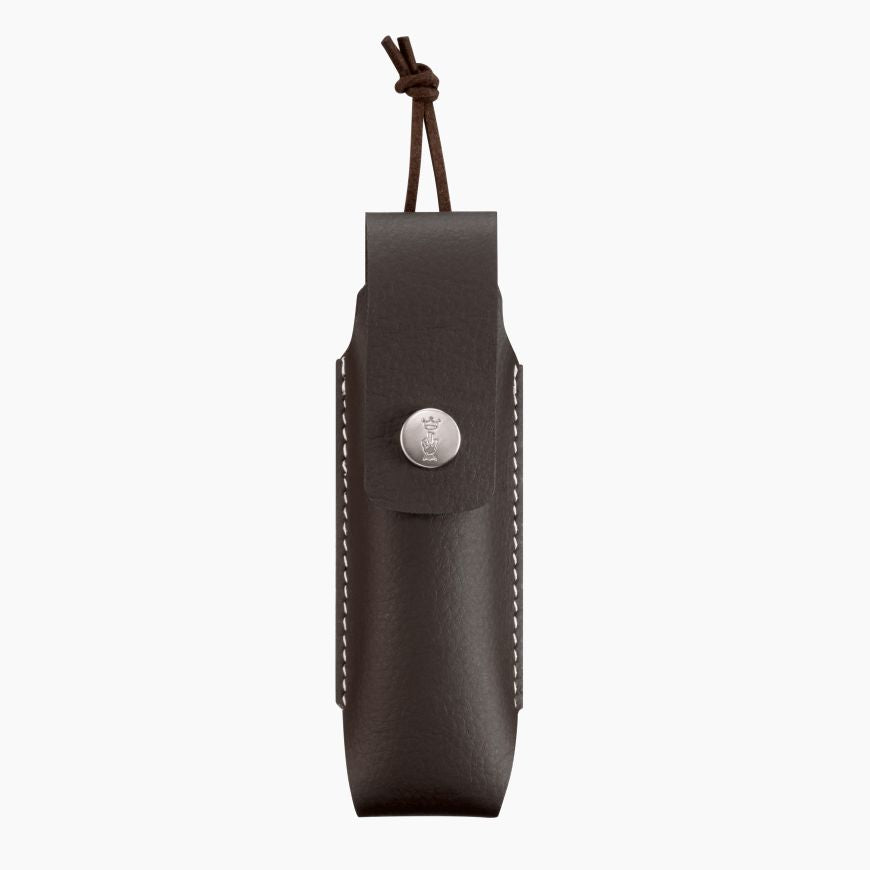 Opinel - N°08 Stainless Steel Folding Knife+Sheath|Beechwood Handle|Stainless Steel Folding Knife with Walnut Handle with Leather Sheath