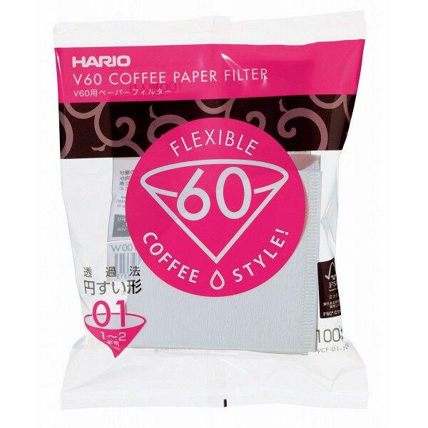 Hario - V60 漂白及無漂白手沖咖啡濾紙|VCF-01/02|1-2杯/1-4杯|