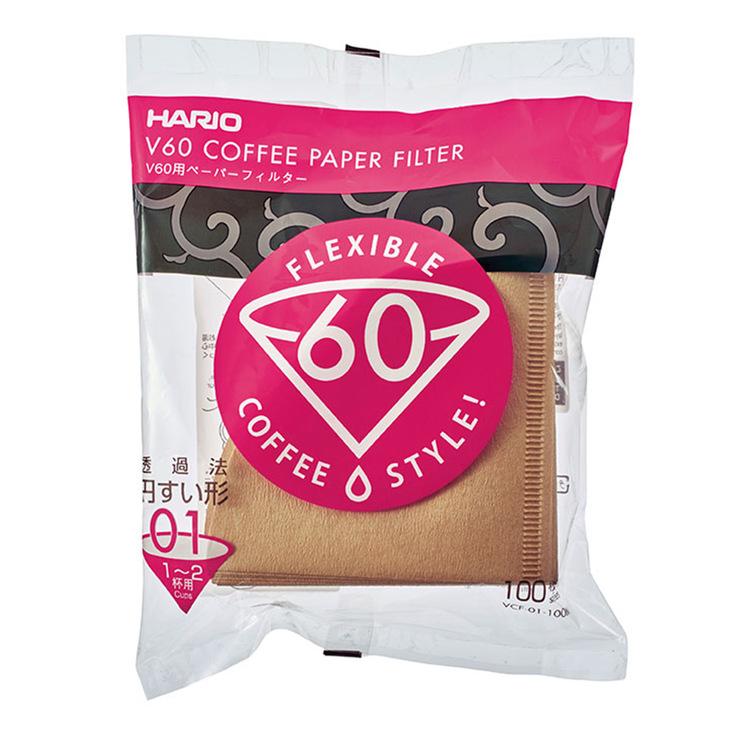 Hario - V60 漂白及無漂白手沖咖啡濾紙|VCF-01/02|1-2杯/1-4杯|