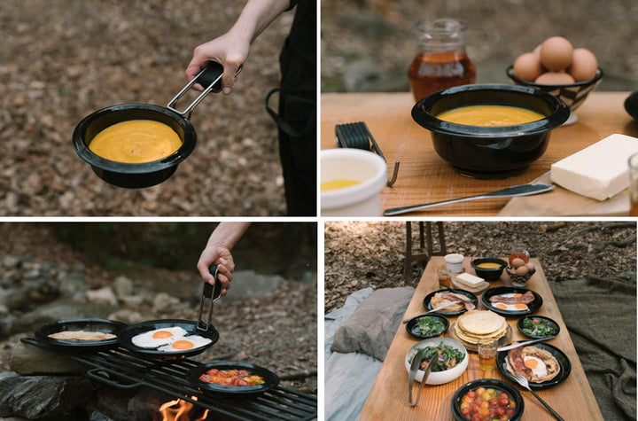 Ovject - Skillet Plate & Self Pot 650ml|琺瑯鍋碗及煎碟連手柄|可IH及明火使用
