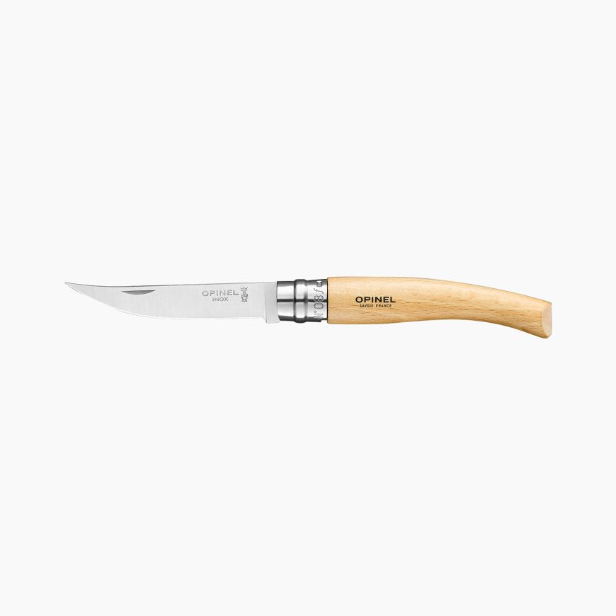 Opinel - N°08 Stainless Steel Slim Folding Knife|Beechwood Handle|不鏽鋼櫸木柄細長系列摺刀