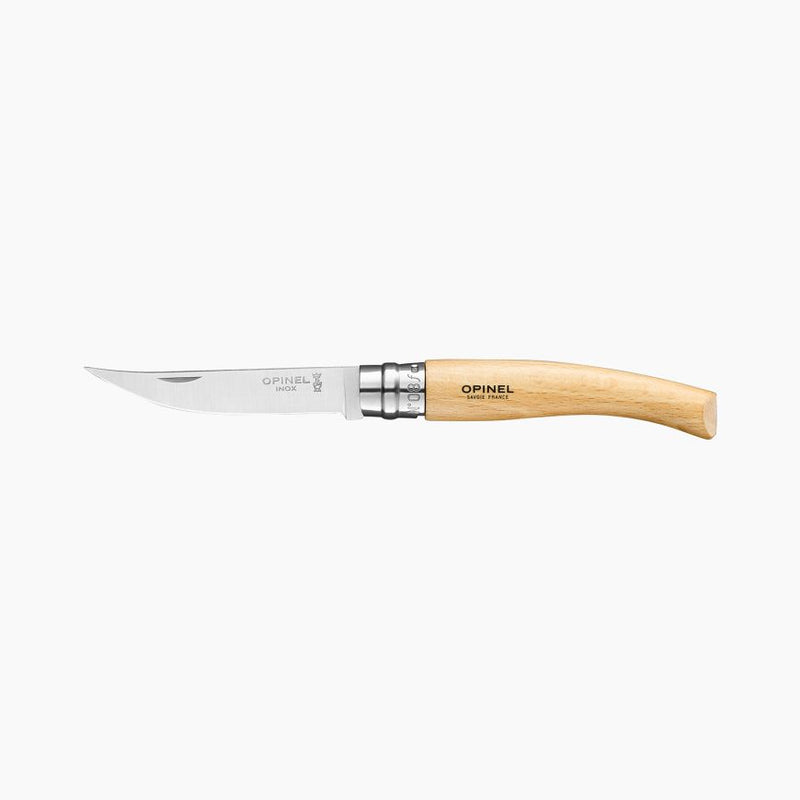 Opinel - N°08 Stainless Steel Slim Folding Knife｜Beechwood Handle｜不鏽鋼櫸木柄細長系列摺刀