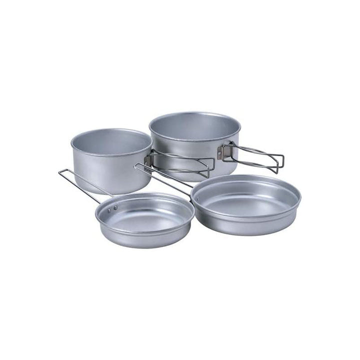 Snow Peak - Aluminium Personal Cookset|Aluminum Personal Double Cooker Set of 4|SCS-020