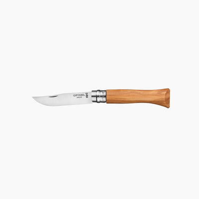 Opinel - N°06 Stainless Steel Folding Knife｜Oliver Wood Handle｜Stainless Steel Folding Knife with Olive Wood Handle